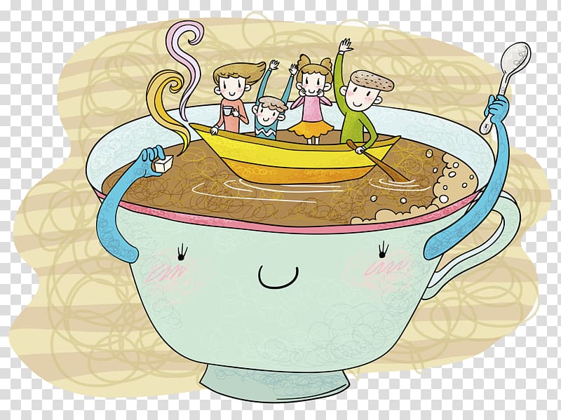 Cartoon Illustration, A rowing child transparent background PNG clipart