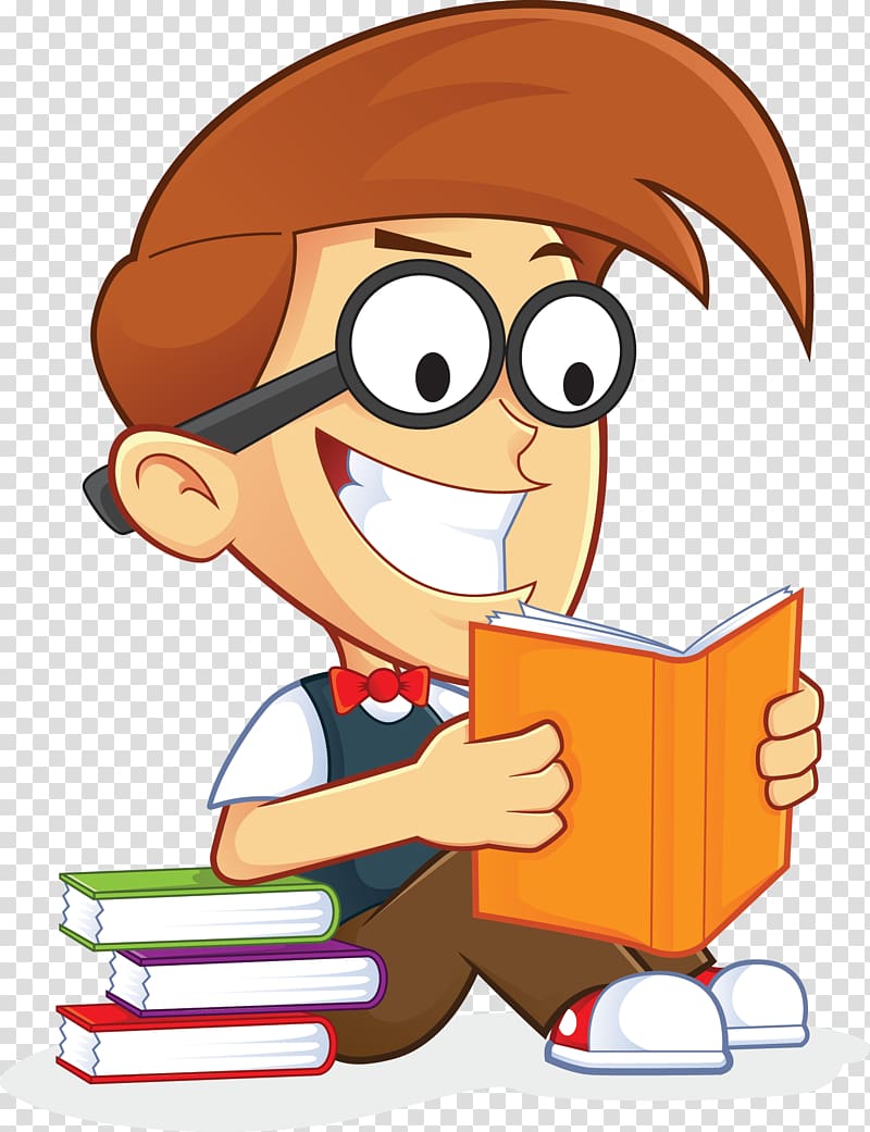 Nerd Geek , Reading People transparent background PNG clipart