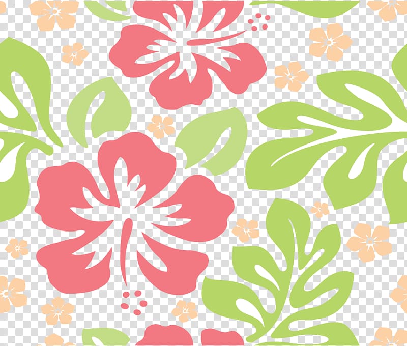 red and green floral , Hawaii Aloha , Flowers Shading transparent background PNG clipart