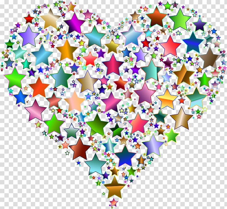 Desktop Heart Color , colorful stars transparent background PNG clipart