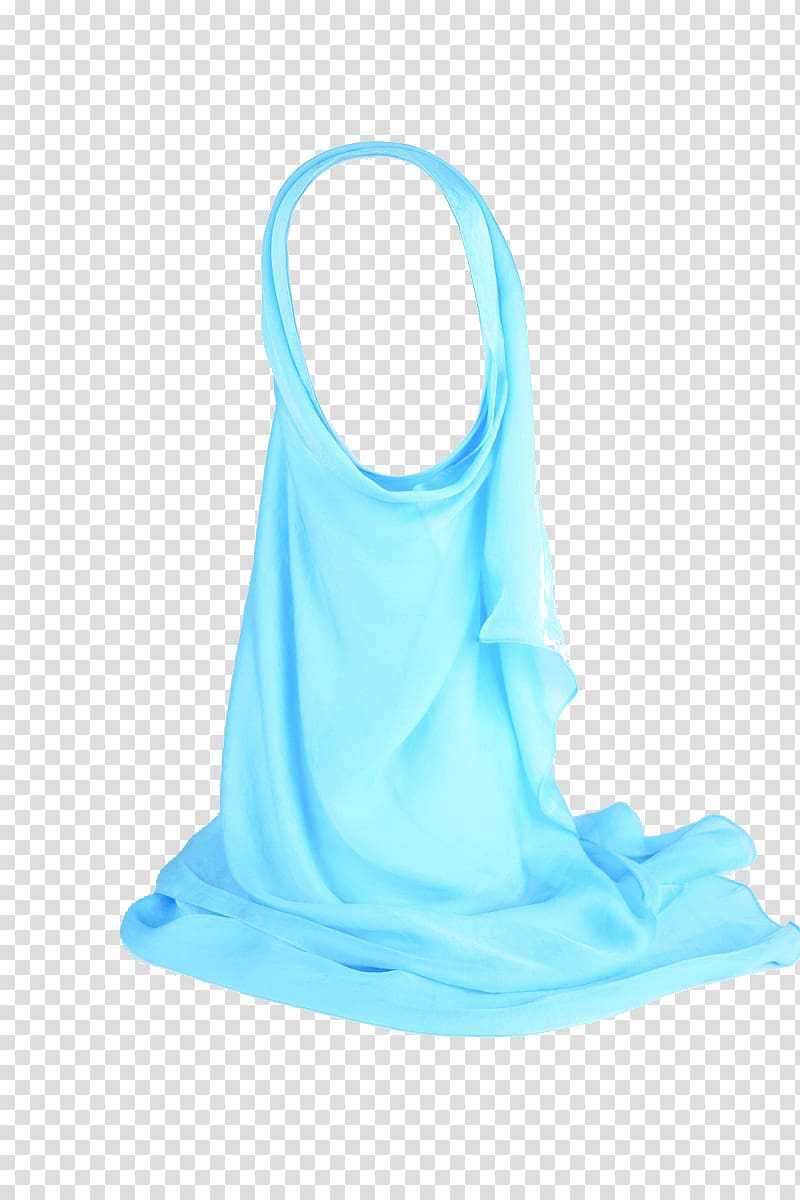 Silk Scarf Hijab Blue Clothing, silk scarf transparent background PNG clipart