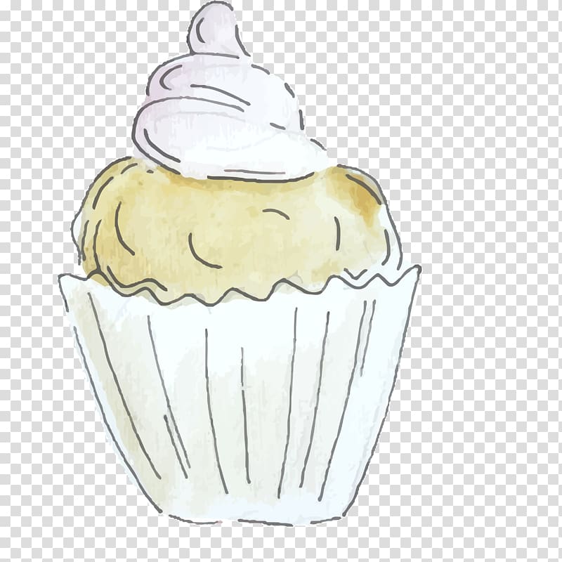Cupcake Muffin Cream Cartoon, Cartoon cake material transparent background PNG clipart