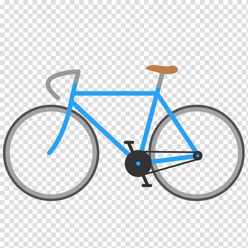 Fixed-gear bicycle Cycling Bicycle wheel Road bicycle, cartoon blue environmental bike transparent background PNG clipart