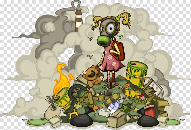 Waste Landfill , girl wearing a gas mask transparent background PNG clipart