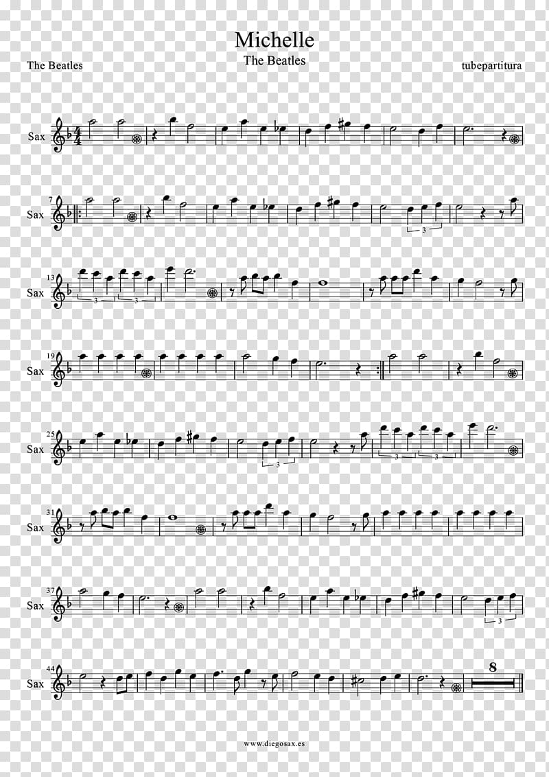 Bass clarinet Saxophone Sheet Music Song, easterday transparent background PNG clipart