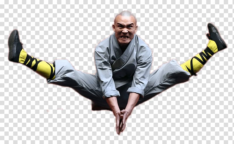 monk doing split, Shaolin Monk Two Legs Straight transparent background PNG clipart