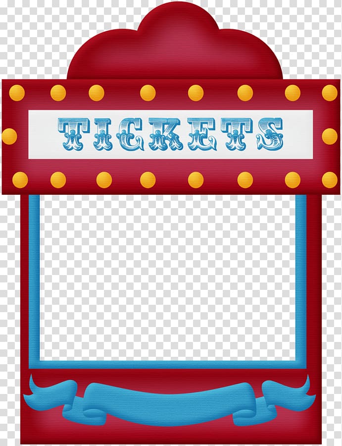 red and blue ticket booth illustration, Circus Traveling carnival Ticket , carnival theme transparent background PNG clipart