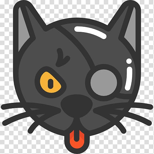 Black cat Whiskers Computer Icons , Cat transparent background PNG clipart