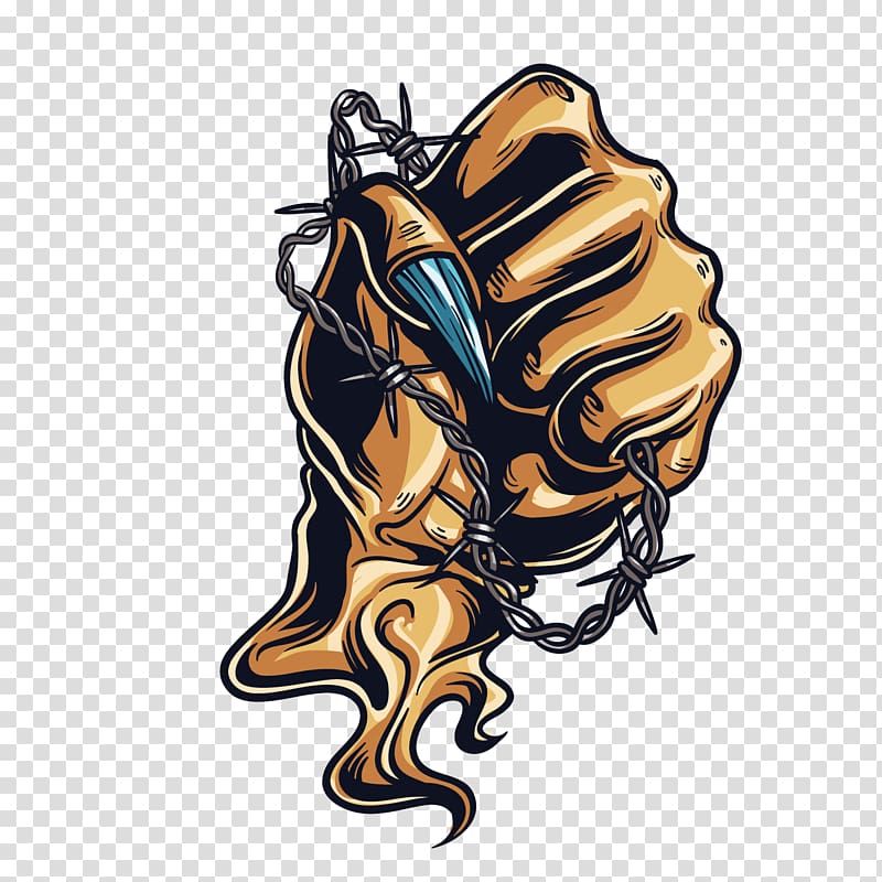 fist with barb wires , Devil Hand Gesture Mug Illustration, Devil Hand transparent background PNG clipart
