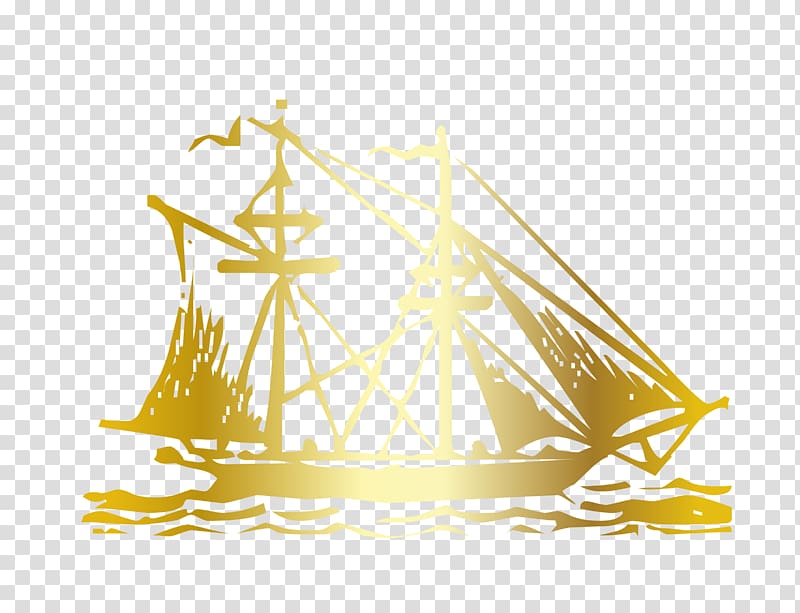Adobe Illustrator Sketch, cartoon hand painted gold sail sail transparent background PNG clipart