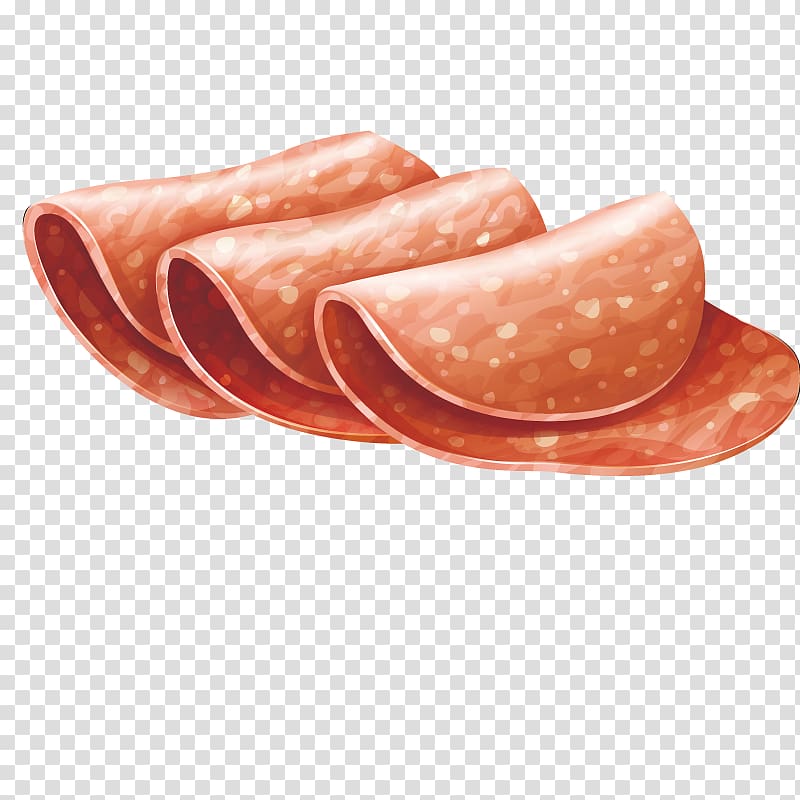 Salami Pepperoni Meat , Food Sausage slices transparent background PNG clipart