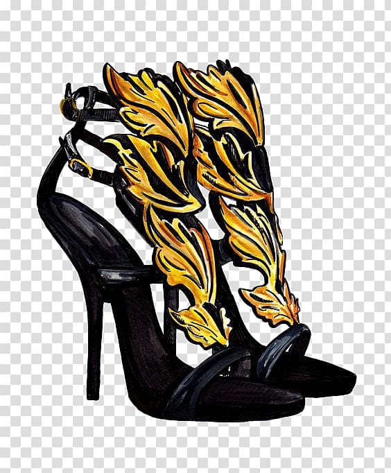 Shoe High-heeled footwear Sandal Fashion illustration, Ms. Black high heels transparent background PNG clipart