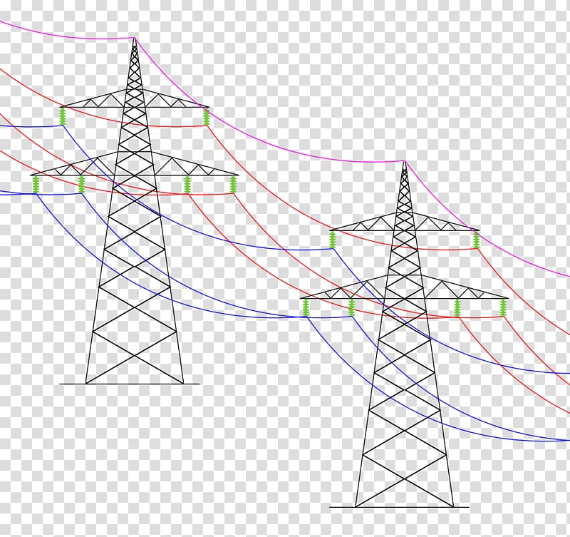 Overhead power line Drawing Electricity Transmission tower, others transparent background PNG clipart