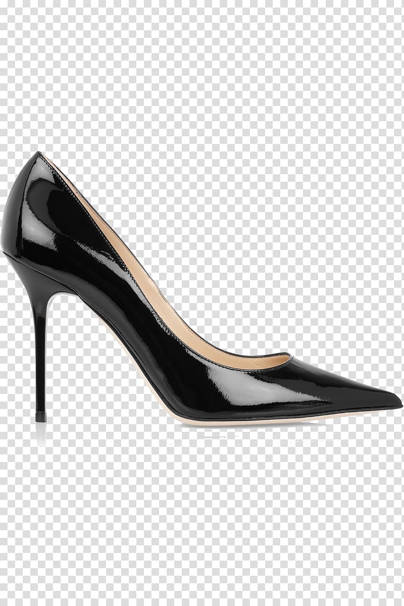 Patent leather Court shoe High-heeled footwear Jimmy Choo PLC, Choo black glossy thin heels transparent background PNG clipart