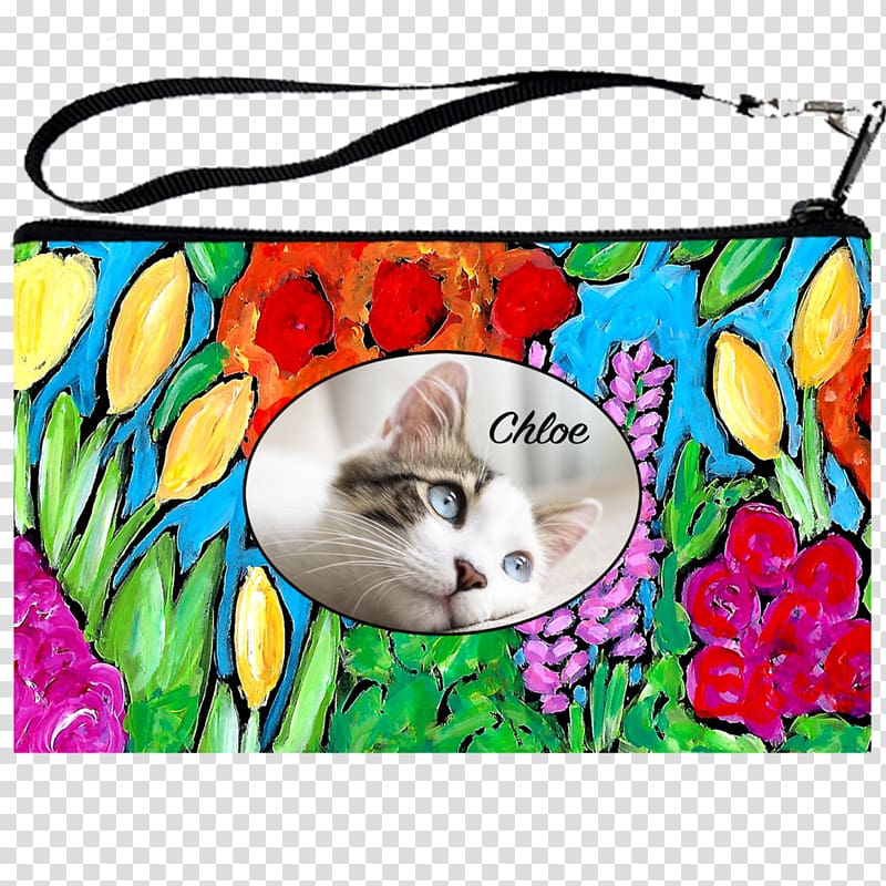 Cat Dog Flower Handbag Pet, hand-painted cat palm transparent background PNG clipart