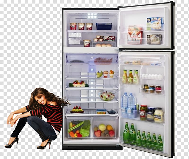 Refrigerator Auto-defrost Door Freezers Home appliance, refrigerator transparent background PNG clipart