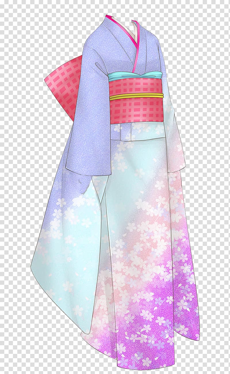 Kimono Clothing Dress Drawing Yukata, Japanese purple kimono transparent background PNG clipart