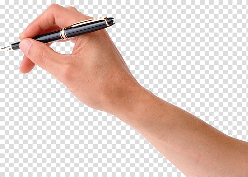 person holding black fountain pen, Pen Handwriting , Pen in hand transparent background PNG clipart