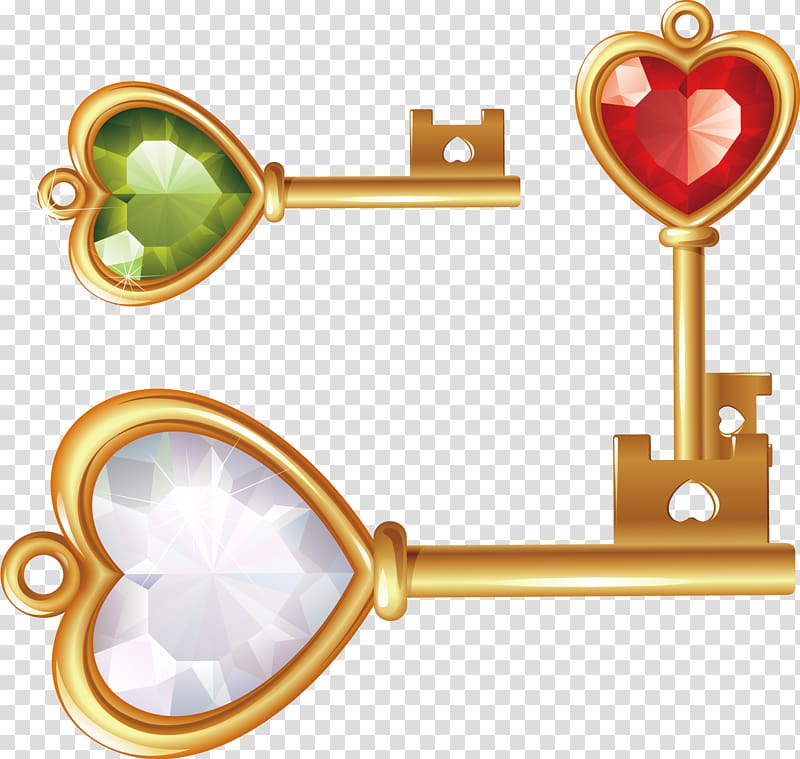 Diamond Gold Euclidean Icon, Diamond gold key transparent background PNG clipart