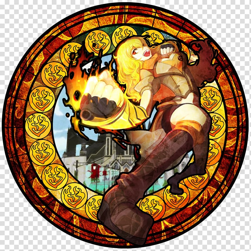 Stained glass Yang Xiao Long , yang xiao long symbol transparent background PNG clipart