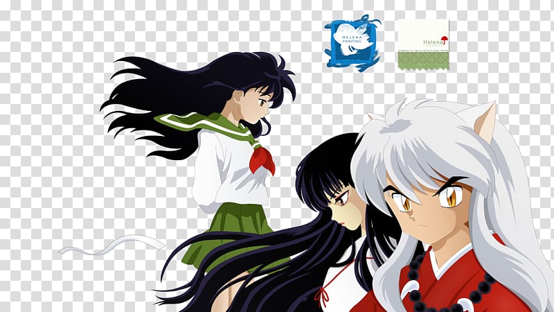 Kikyo Kagome Higurashi Shippo Naraku Anime, inuyasha transparent background PNG clipart