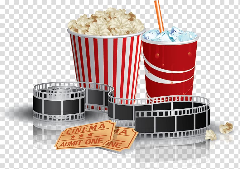 Popcorn Cinema Fizzy Drinks Film, popcorn transparent background PNG clipart
