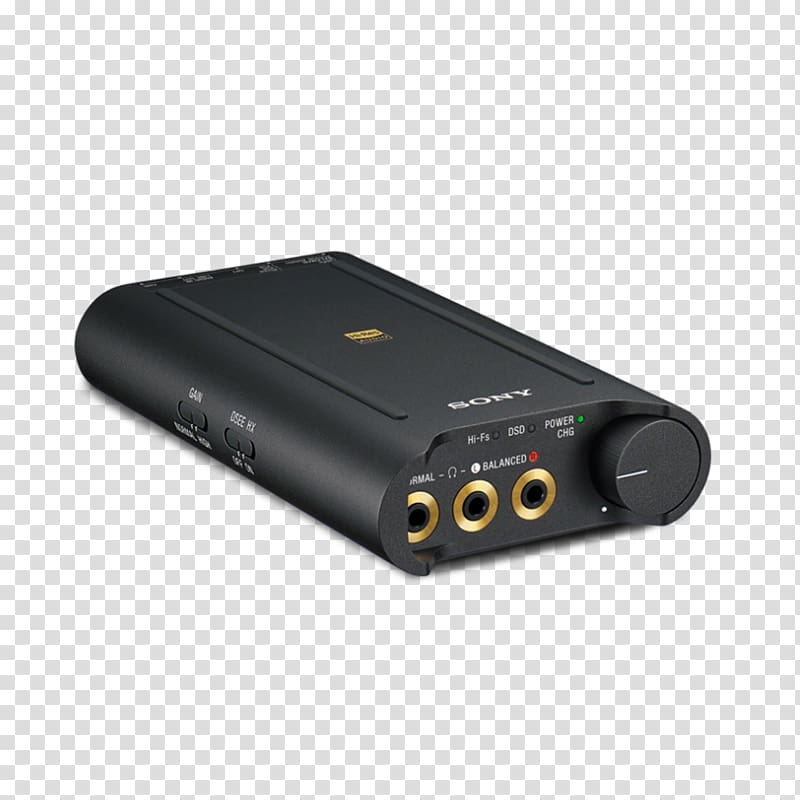 Digital audio Digital-to-analog converter Headphone amplifier Headphones Sony PHA-3, USB Headset Amplifier transparent background PNG clipart