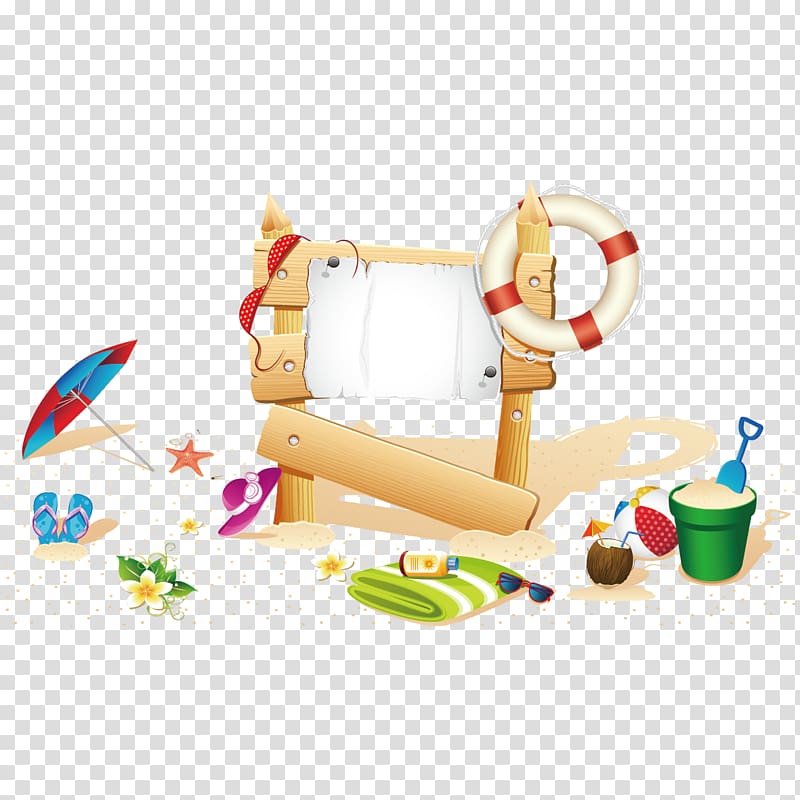 Shore Beach Euclidean Illustration, Creative Summer Vacation transparent background PNG clipart