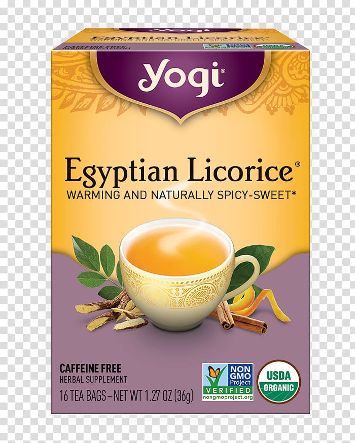 Yogi Tea Egyptian cuisine Herbal tea Liquorice, Licorice root transparent background PNG clipart