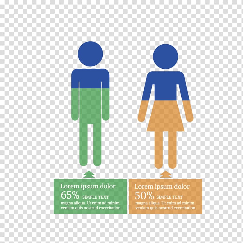 , Different proportions of men and women transparent background PNG clipart