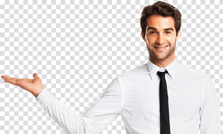 man in white dress shirt, Presenting Businessman transparent background PNG clipart