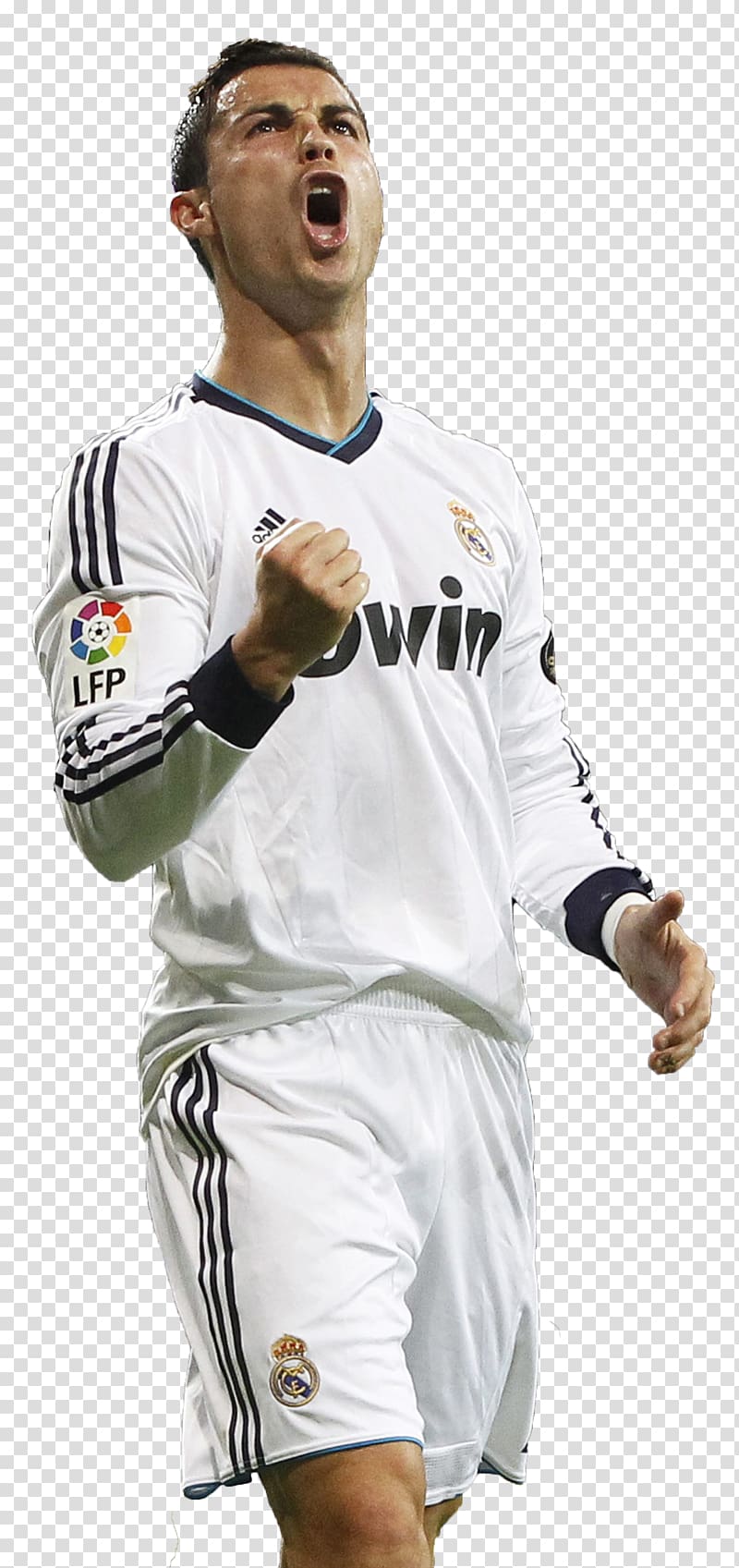 men's white long-sleeved top, Cristiano Ronaldo Real Madrid C.F. Portugal national football team Football player , footballer transparent background PNG clipart