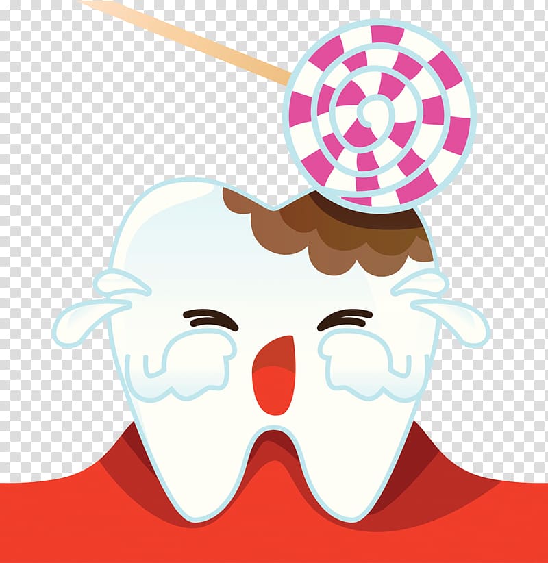 tooth bump with candy illustration, Tooth decay Tooth pathology Dentistry Toothache, Cartoon candy tooth decay transparent background PNG clipart