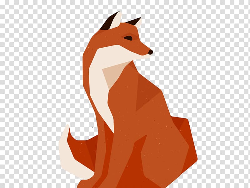 Red fox T-shirt Geometry, Geometric style fox transparent background PNG clipart