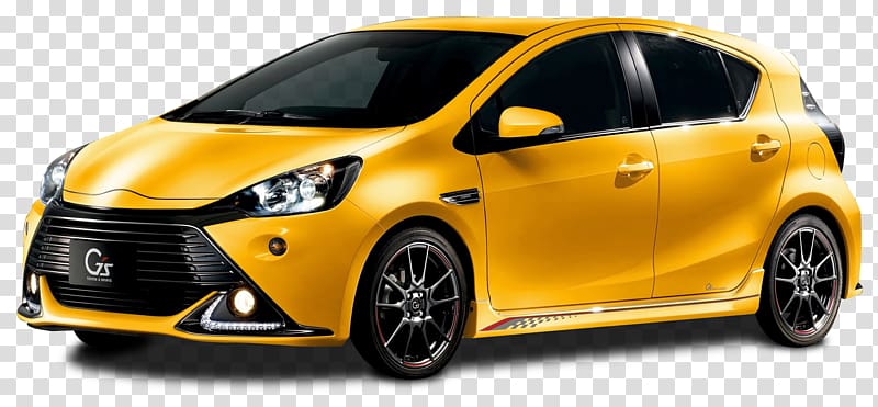 yellow Gs 5-door hatchback, 2017 Toyota Prius c 2015 Toyota Prius c Toyota Prius Plug-in Hybrid Car, Toyota Aqua G Sports Car transparent background PNG clipart