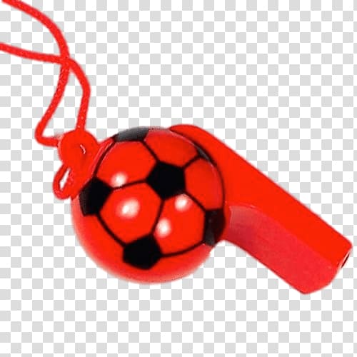 red and black soccer ball whistle, Red Football Whistle transparent background PNG clipart