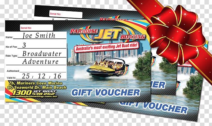 Paradise Jet Boating Gift card Voucher Discounts and allowances, Christmas Voucher transparent background PNG clipart