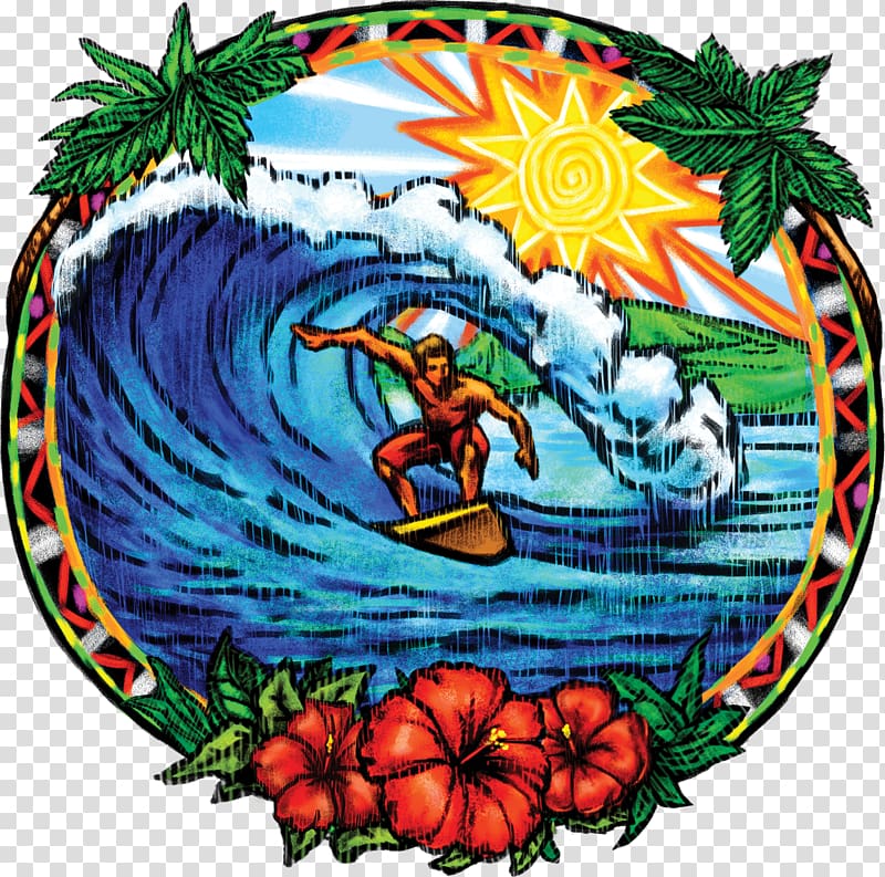 Outer Banks Hawaii T-shirt Surfing Illustration, Tropical Vacation transparent background PNG clipart