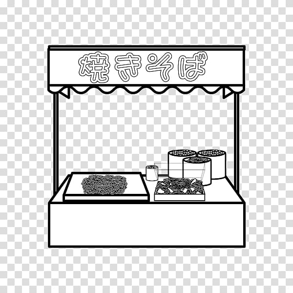 Takoyaki Yakisoba Black and white Fried noodles Market stall, others transparent background PNG clipart