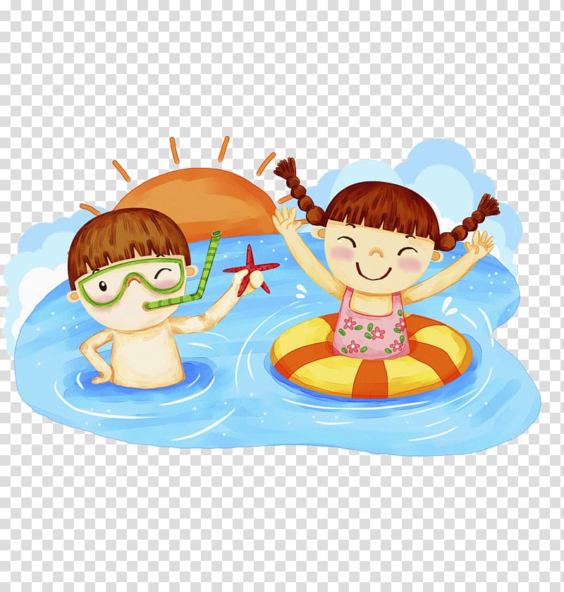 A swimming child transparent background PNG clipart