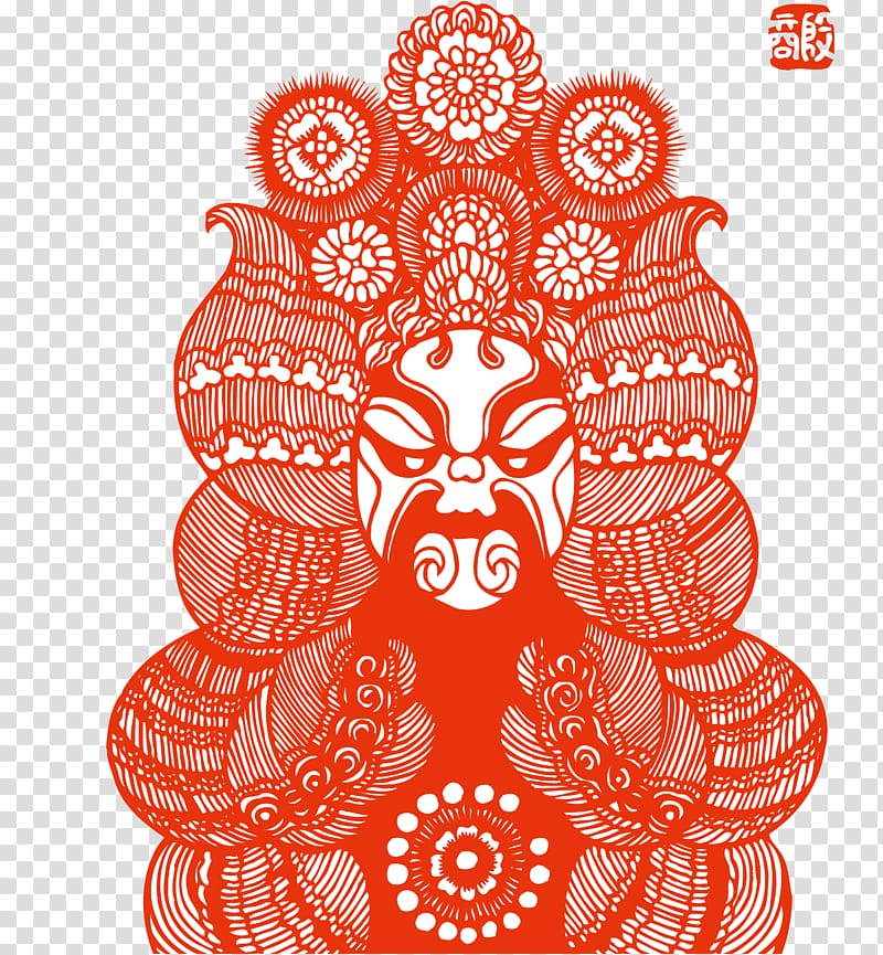 China Chinese paper cutting Papercutting Peking opera, Facebook transparent background PNG clipart