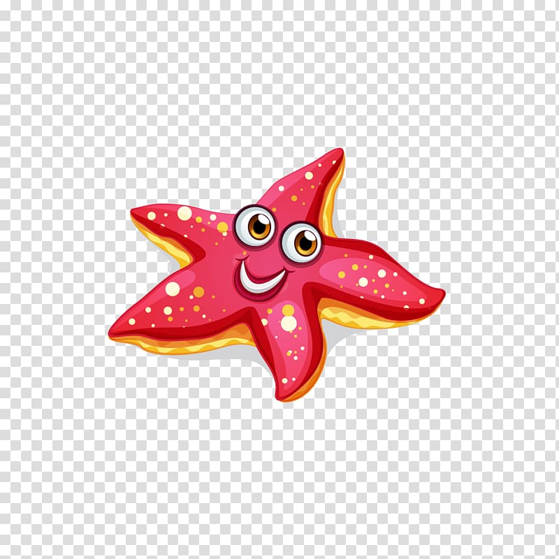 Starfish Cartoon , Red starfish transparent background PNG clipart