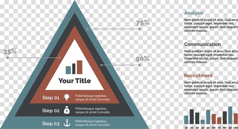 Diagram Triangle Chart Infographic, hand-painted triangle PPT transparent background PNG clipart