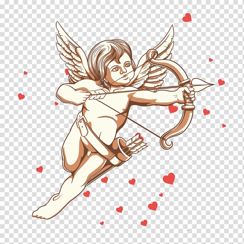 Cupid Cherub Illustration, Cupid transparent background PNG clipart