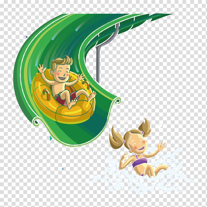 Water park Playground slide Water slide Computer file, Children play with water slides transparent background PNG clipart