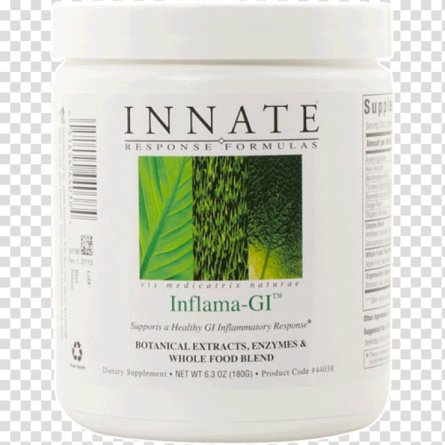 Dietary supplement Innate Response Formulas GI Response Innate Response Formulas Inflama-GI Botanical Extracts Enzymes & Whole Food Blend Powder Gastrointestinal tract, natural response transparent background PNG clipart