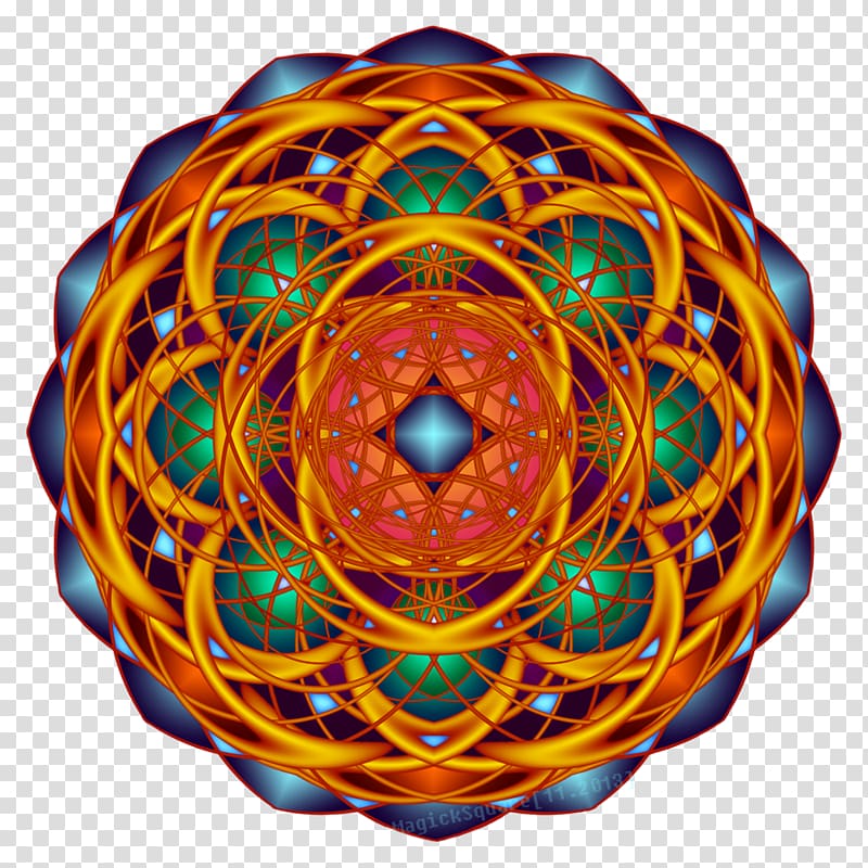 Mandala Sacred geometry Fractal Rangoli Overlapping circles grid, Buddhism transparent background PNG clipart