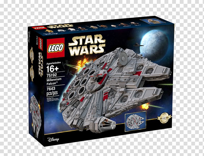 Lego Star Wars LEGO 75192 Star Wars Millennium Falcon Lego Ideas LEGO Digital Designer, millennium falcon black and white transparent background PNG clipart