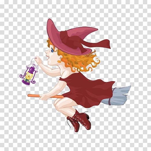 Boszorkxe1ny Cartoon Illustration, Cartoon Flying little witch transparent background PNG clipart