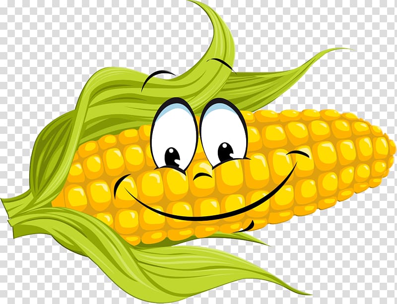 Corn on the cob Maize Sweet corn Food Vegetable, corn cartoon transparent background PNG clipart